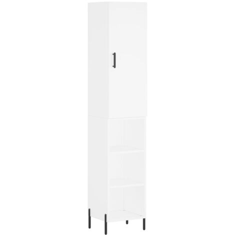 Buffet haut Blanc 34,5x34x180 Bois d'ingénierie (1/5)