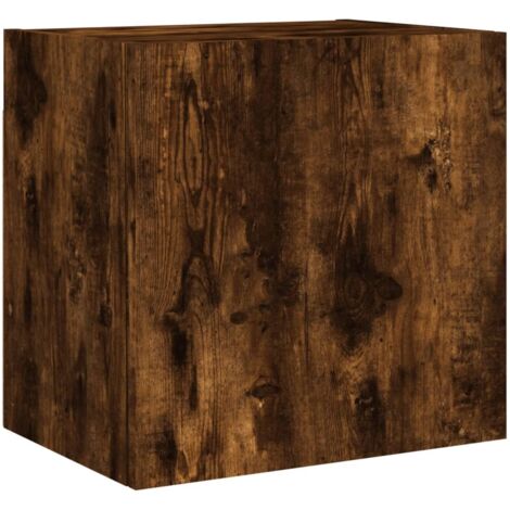 Meuble TV mural chêne fumé 40,5x30x40 bois d'ingénierie (1/5)