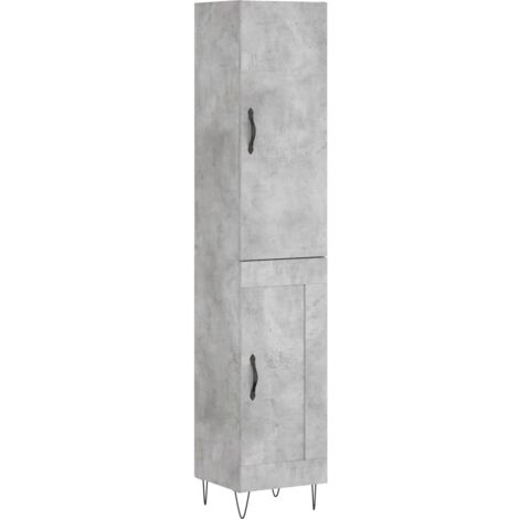 Buffet haut Gris béton 34,5x34x180 Bois d'ingénierie (1/5)