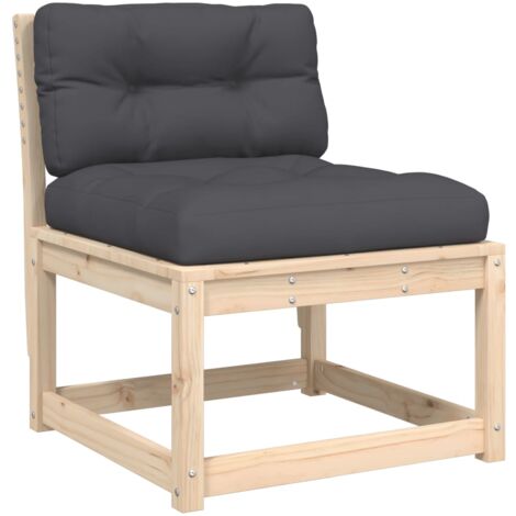 Canapé de jardin avec coussins bois de pin solide (1/5)