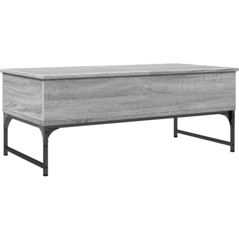 Table basse sonoma gris 100x50x40 bois d'ingénierie et métal (1/5)