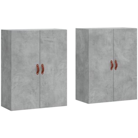 Armoires murales 2 pcs gris béton 69,5x34x90 (1/5)