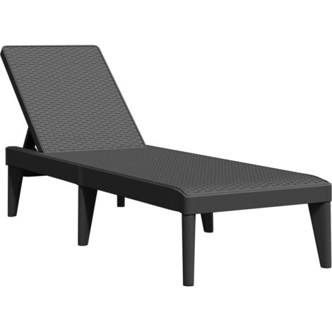 Chaise longue anthracite 186x60x29 PP (1/5)