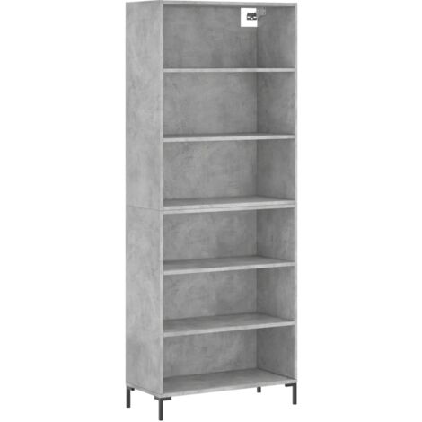 Buffet gris béton 69,5x32,5x180 bois d'ingénierie (1/5)