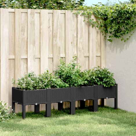 Jardinière avec pieds noir 160x40x42 PP (1/5)