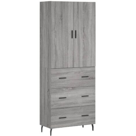 Buffet haut Sonoma gris 69,5x34x180 Bois d'ingénierie (1/5)