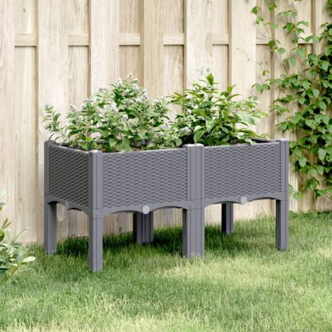 Jardinière avec pieds gris 80x40x42 PP (1/5)