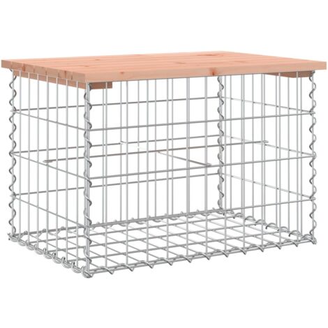 Banc de jardin design gabion 63x44x42 bois massif de douglas (1/5)