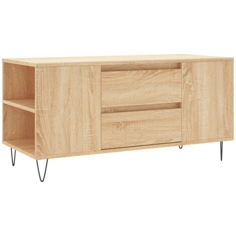 Table basse chêne sonoma 102x44,5x50 bois d'ingénierie (1/5)