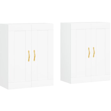 Armoires murales 2 pcs blanc bois d'ingénierie (1/5)