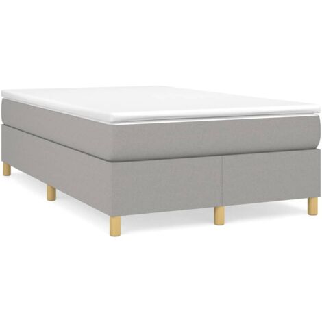 Sommier à lattes de lit et matelas gris clair 120x190 tissu (1/5)