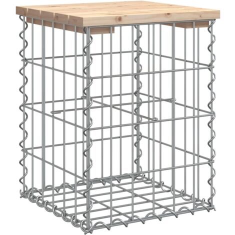 Banc de jardin design de gabion 33x31x42 bois massif de pin (1/5)