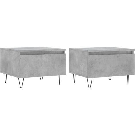 Tables basses 2 pcs gris béton 50x46x35 bois d'ingénierie (1/5)