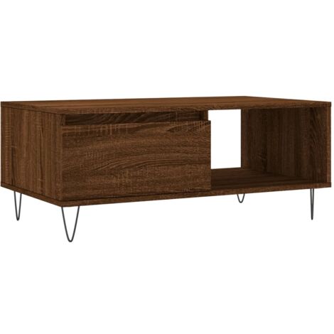 Table basse Chêne marron 90x50x36,5 Bois d'ingénierie (1/5)