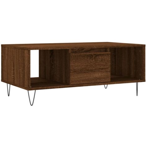 Table basse Chêne marron 90x50x36,5 Bois d'ingénierie (1/5)