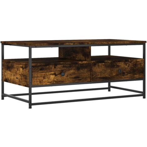 Table basse chêne fumé 100x51x45 bois d'ingénierie (1/5)