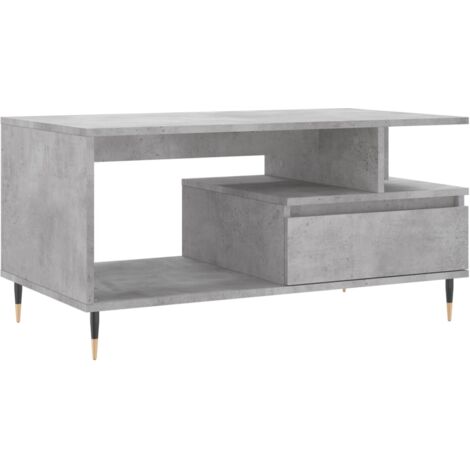 Table basse Gris béton 90x49x45 Bois d'ingénierie (1/5)
