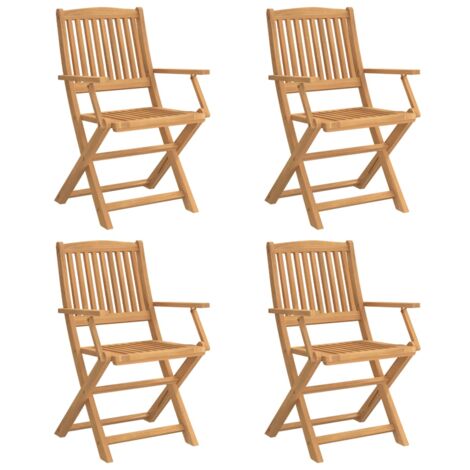 Chaises pliables de jardin 4 pcs bois massif d'acacia (1/5)