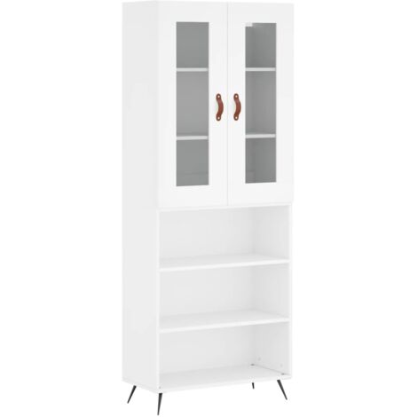 Buffet haut Blanc 69,5x34x180 Bois d'ingénierie (1/5)