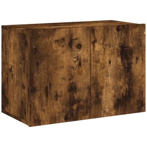 Meuble TV mural chêne fumé 60x30x41 (1/5)