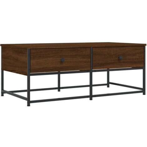 Table basse chêne marron 100x51x40 bois d'ingénierie (1/5)