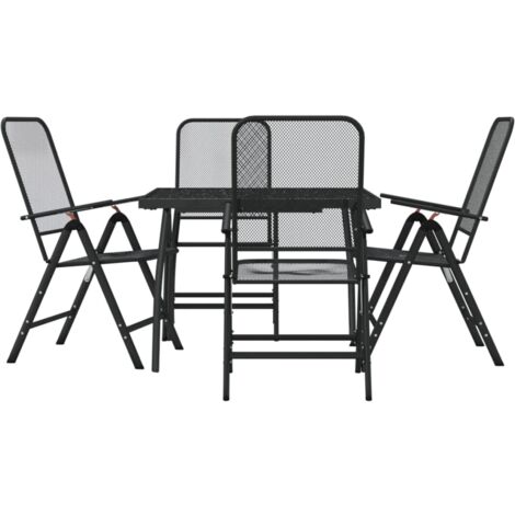 Ensemble à manger de jardin 5 pcs anthracite métal maille (1/5)
