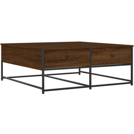 Table basse chêne marron 100x99x40 bois d'ingénierie (1/5)