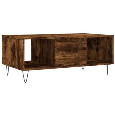 Table basse Chêne fumé 90x50x36,5 Bois d'ingénierie (1/5)