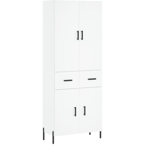 Buffet haut Blanc 69,5x34x180 Bois d'ingénierie (1/5)