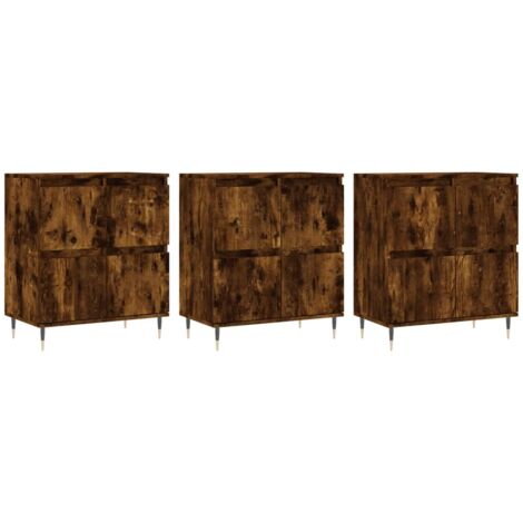 Buffets 3 pcs Chêne fumé Bois d'ingénierie (1/5)