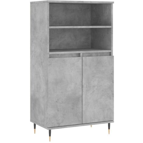 Buffet haut Gris béton 60x36x110 Bois d'ingénierie (1/5)