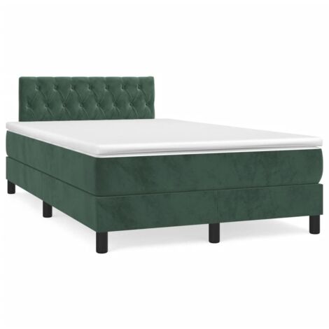 Sommier à lattes de lit avec matelas LED vert foncé 120x190 (1/5)