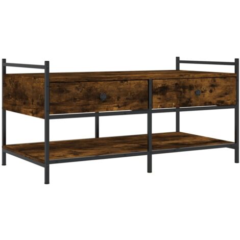 Table basse chêne fumé 99x50x50 bois d'ingénierie (1/5)