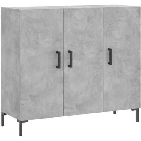 Buffet gris béton 90x34x80 bois d'ingénierie (1/5)