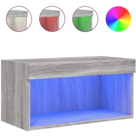 Meuble TV avec lumières LED sonoma gris 60x30x30 (1/5)