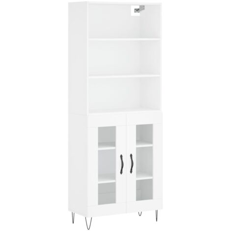 Buffet haut Blanc 69,5x34x180 Bois d'ingénierie (1/5)