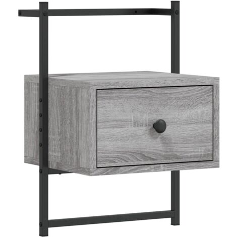 Table de chevet murale sonoma gris 35x30x51 bois d'ingénierie (1/5)