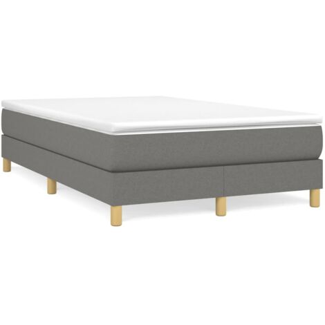 Sommier à lattes de lit avec matelas gris foncé 120x190 tissu (1/5)