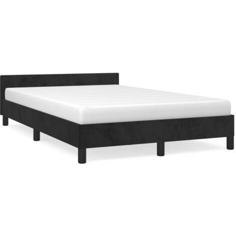 Cadre de lit avec tête de lit noir 120x190 velours (1/5)