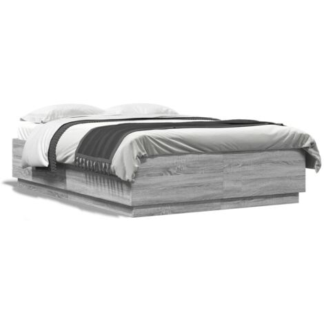 Cadre de lit sonoma gris 150x200 bois d'ingénierie (1/5)