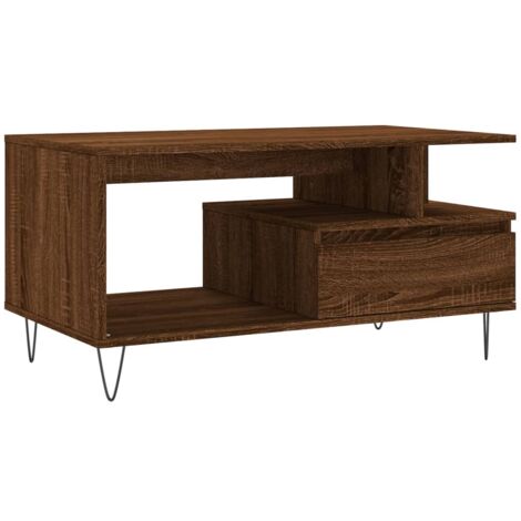 Table basse Chêne marron 90x49x45 Bois d'ingénierie (1/5)