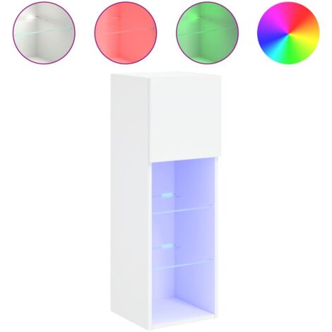 Meuble TV avec lumières LED blanc 30,5x30x90 (1/5)