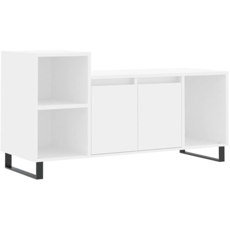 Meuble TV Blanc 100x35x55 Bois d'ingénierie (1/5)
