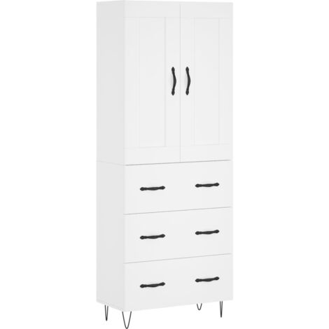 Buffet haut Blanc 69,5x34x180 Bois d'ingénierie (1/5)