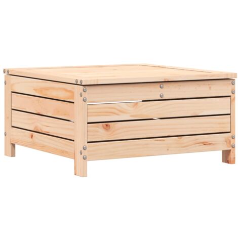 Repose-pied de jardin avec coussin bois de pin massif (1/5)