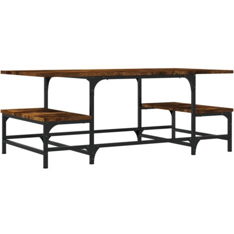 Table basse chêne fumé 100x50,5x40 bois d'ingénierie (1/5)
