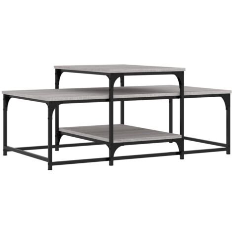 Table basse sonoma gris 102x60x45 bois d'ingénierie (1/5)
