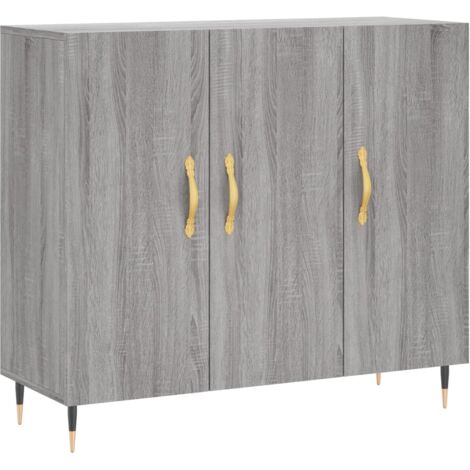 Buffet sonoma gris 90x34x80 bois d'ingénierie (1/5)