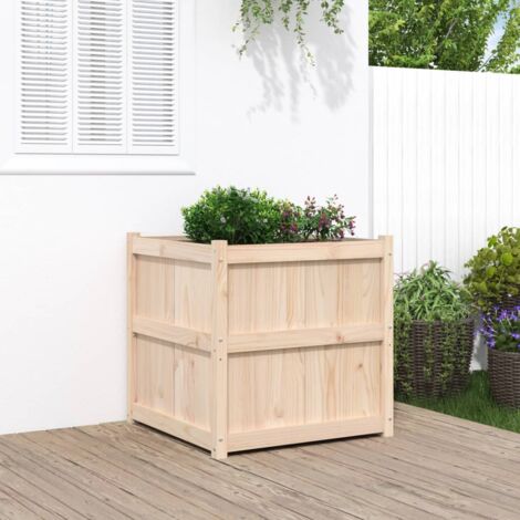 Jardinière d'extérieur 70x70x70 bois de pin massif (1/5)