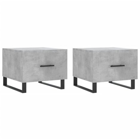 Tables basses 2 pcs gris béton 50x50x40 bois d'ingénierie (1/5)